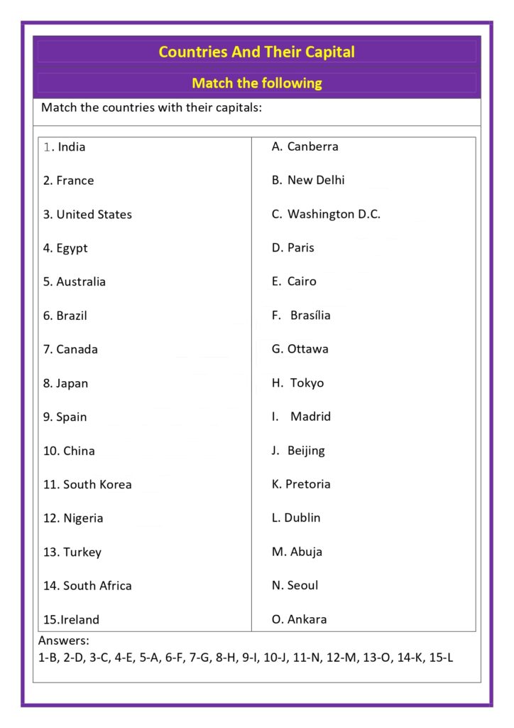 countries capital match the following1 page 0001