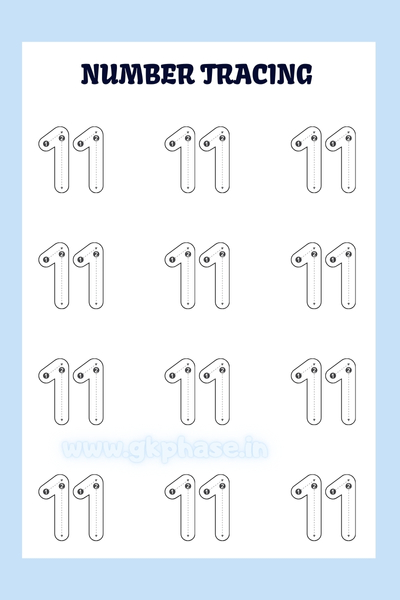 number tracing worksheet 11