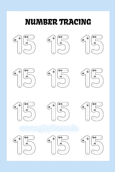 number tracing worksheet 15