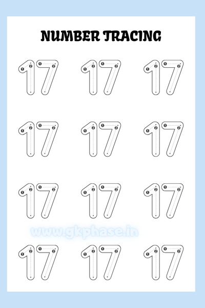 number tracing worksheet 17