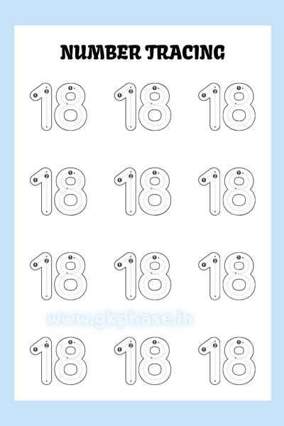 number tracing worksheet 18