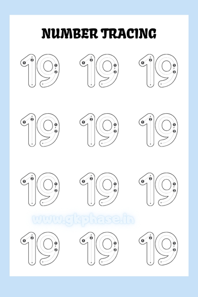 number tracing worksheet 19