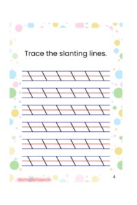 Trace the slanting line