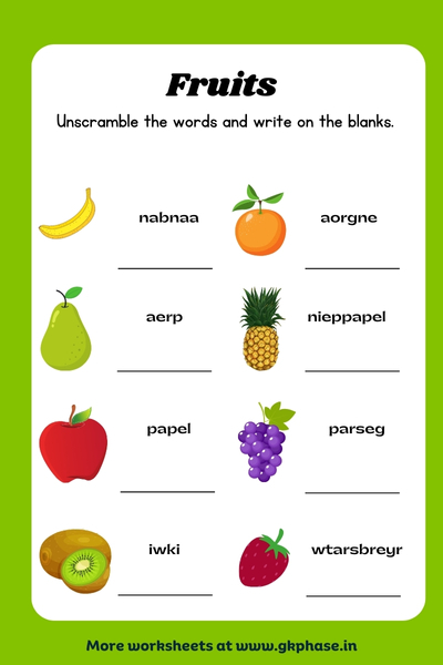 fruit worksheet2