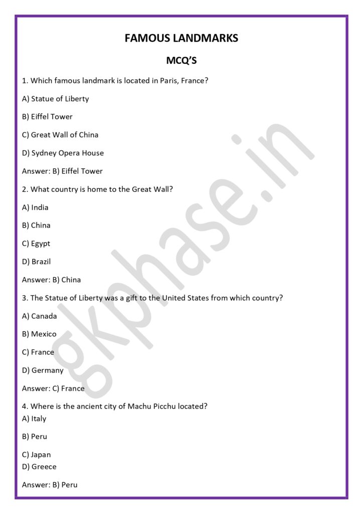 landmarks mcq2 page 0001