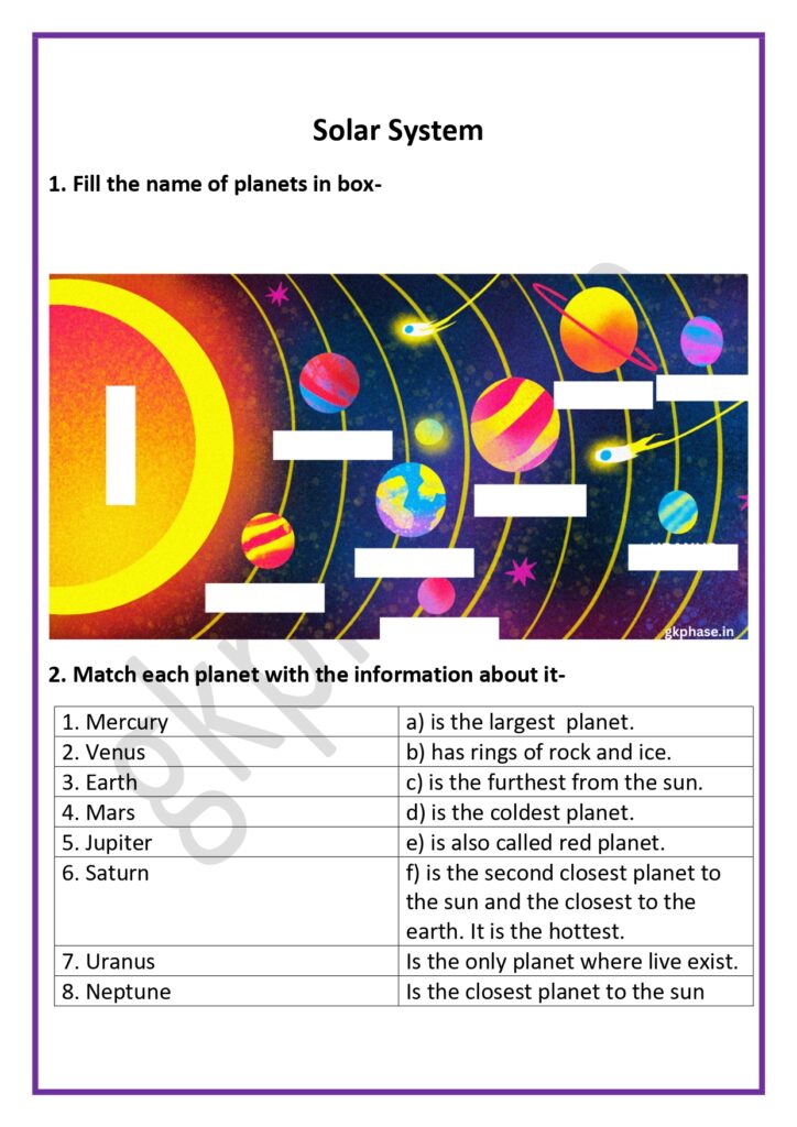 solar system worksheet page 0001