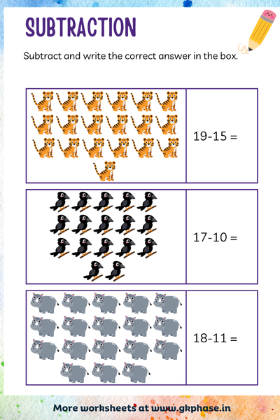 subtraction worksheet10