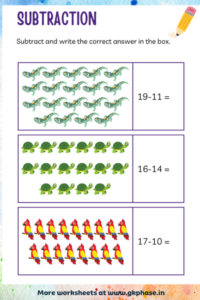 subtraction worksheet14