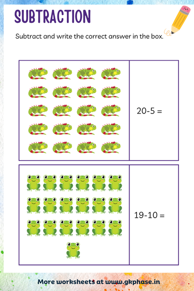 subtraction worksheet15