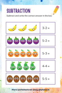 subtraction worksheet3