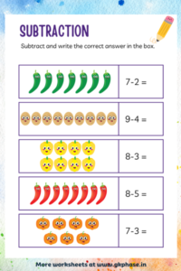 subtraction worksheet4