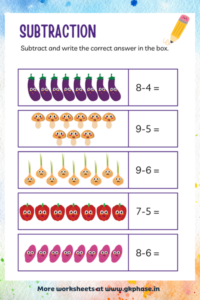 subtraction worksheet5