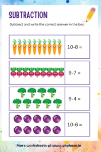 subtraction worksheet6