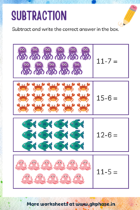 subtraction worksheet7