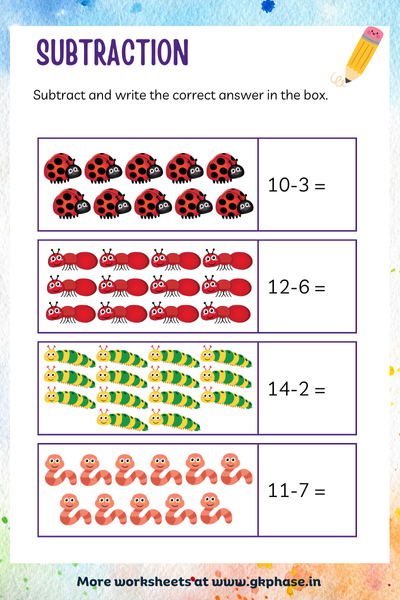 subtraction worksheet8