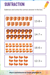 subtraction worksheet9